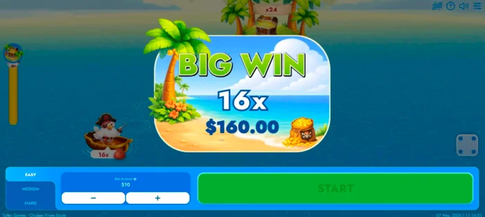 Chicken Pirate Route thắng lớn
